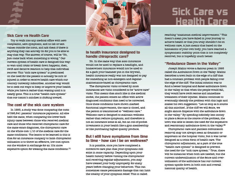 Sick Care vs. Health Care